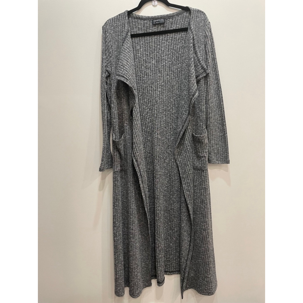 The Fifth Label Long Open Cardigan Ribbed Duster Maxi Oversized Relaxed Women XS